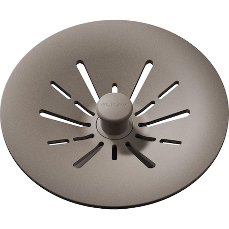 Elkay Quartz Perfect Drain 3-1/2" Removable Polymer Basket Strainer and Rubber Stopper Silvermist LKPDQSSM